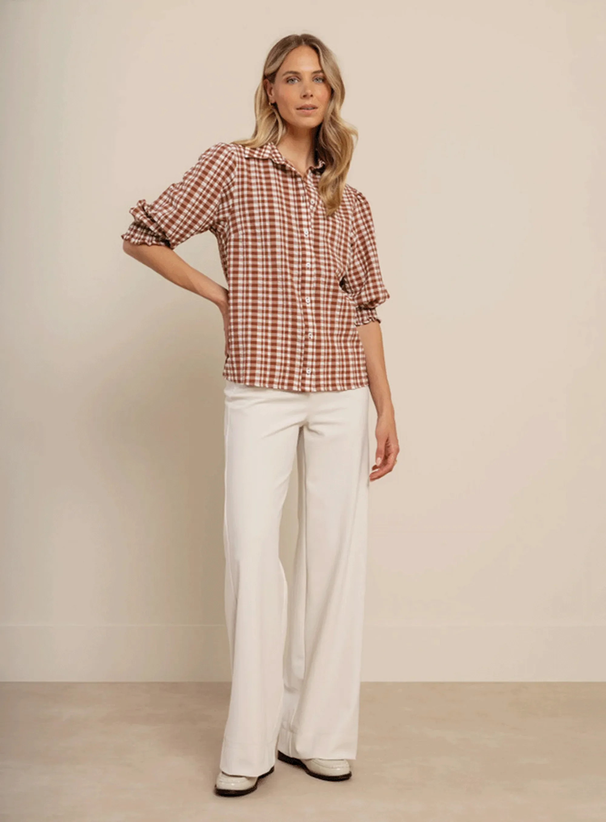 STUDIO ANNELOES 14024 Yentill check blouse