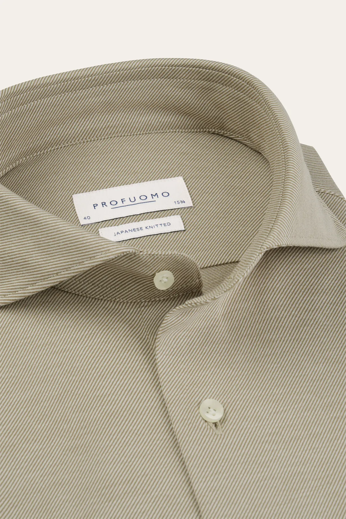 PROFUOMO PPXH30022A Beige twill Japanese knitted shirt