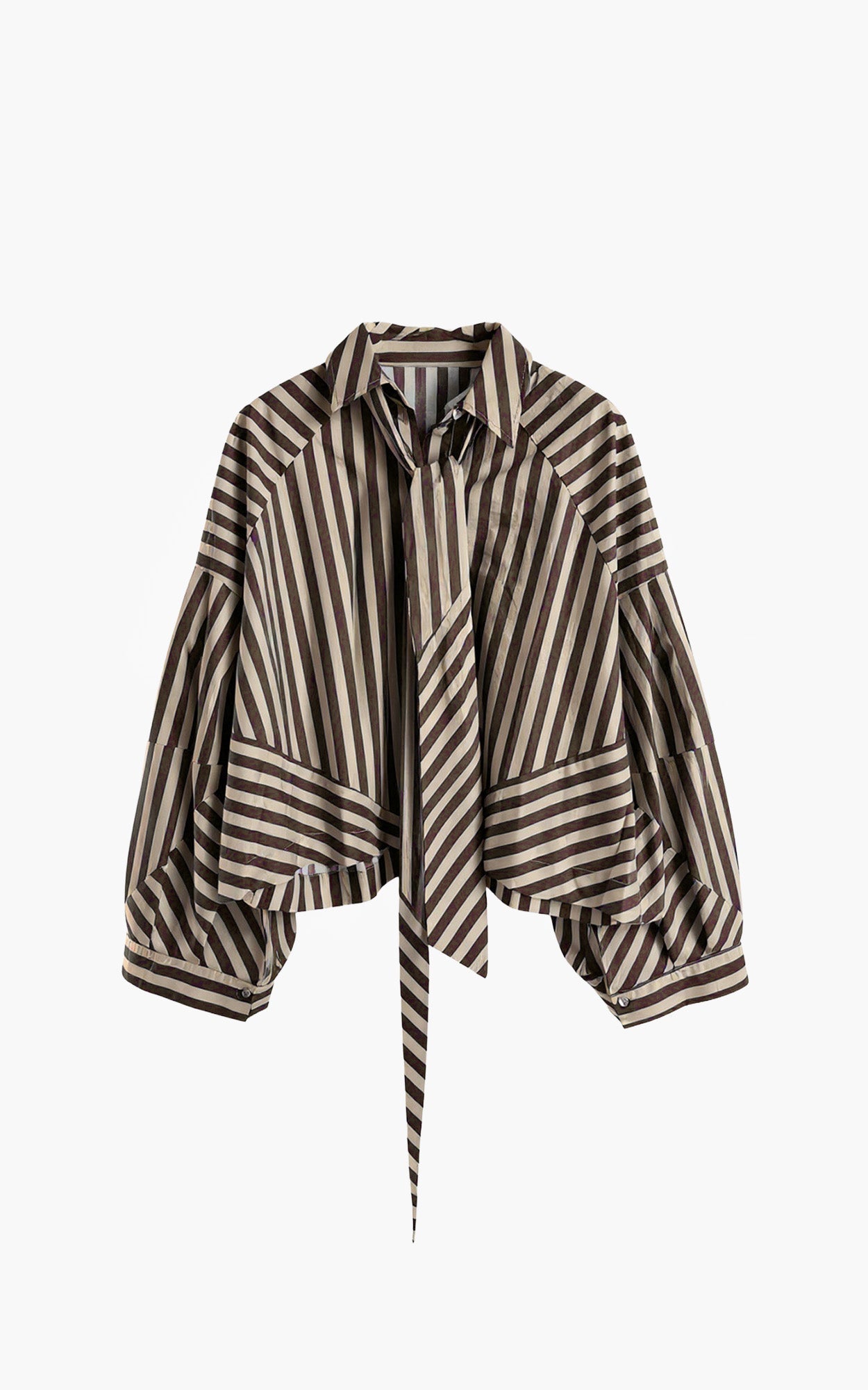AIMEE THE LABEL OsloW6 blouse-Brown stripe