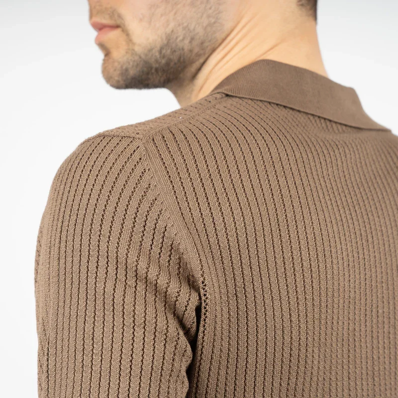 SEVEN DIALS SDL26106RI21 BENNET Buttonless Polo-Tabacco