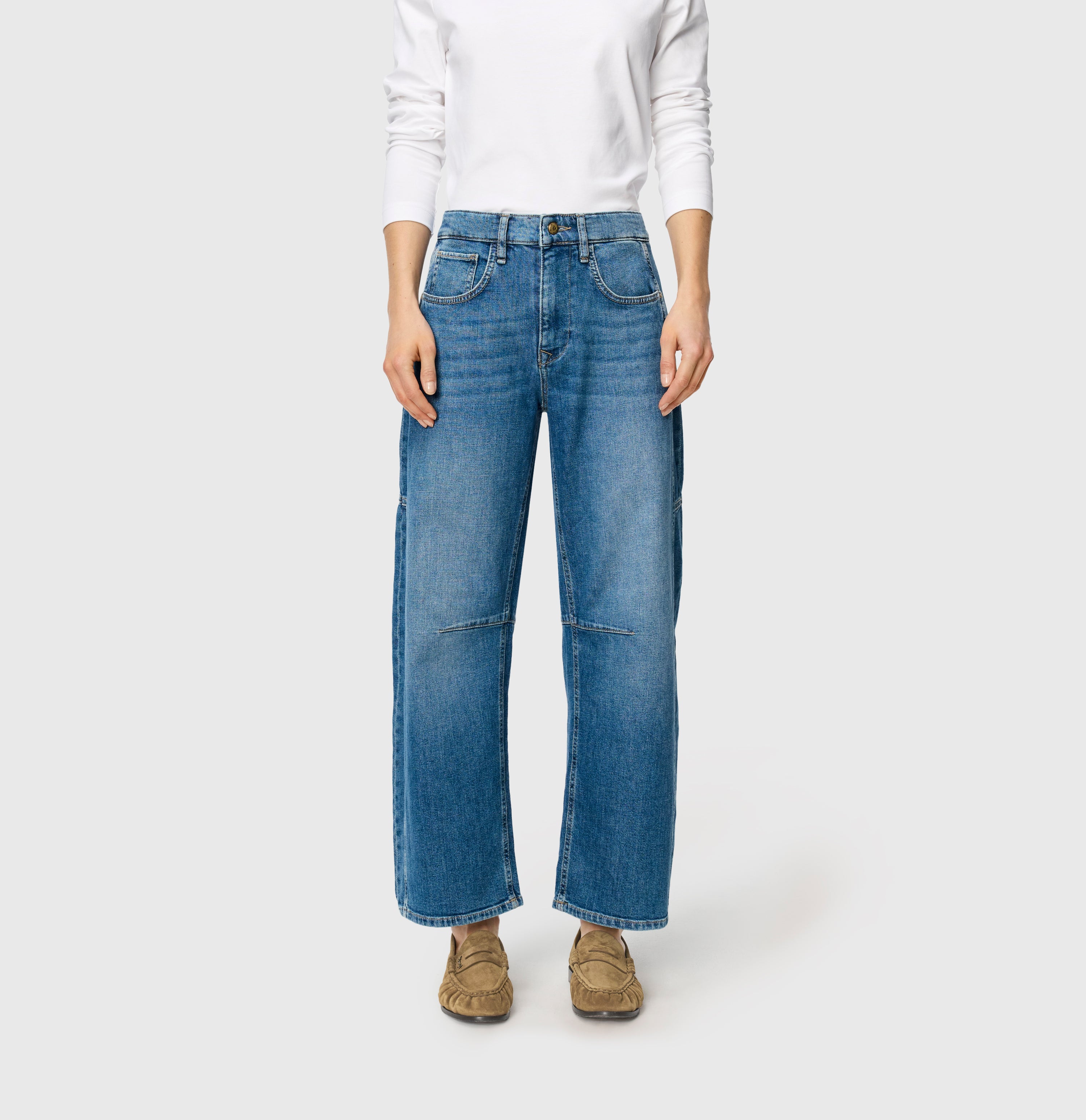 MAC 0333L 3126-90 OHIO Barrel Fit Jeans-MidBlueUsed