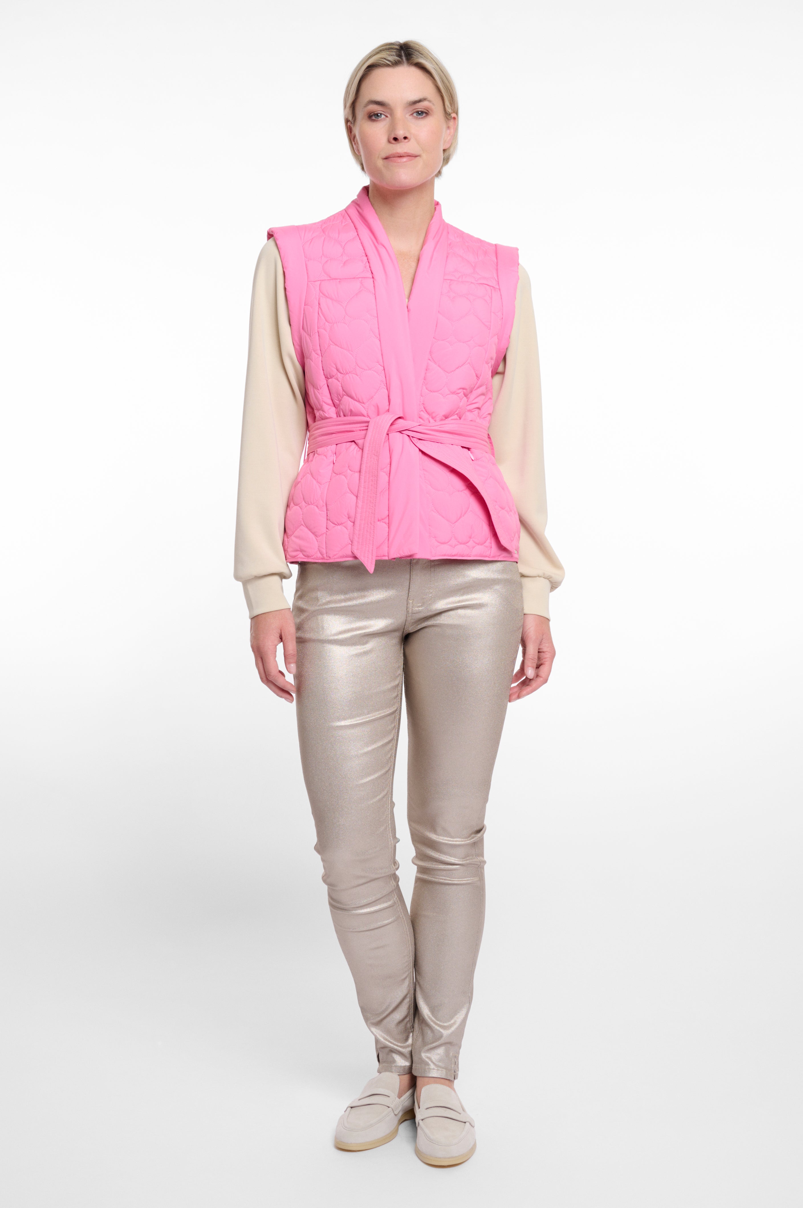 RINO & PELLE Doria.7002521 Quilted bodywarmer with belt-Pink