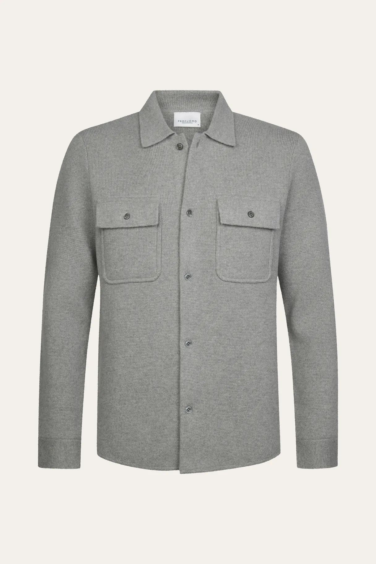 PROFUOMO PPXF30006B Grijs merino wollen overshirt