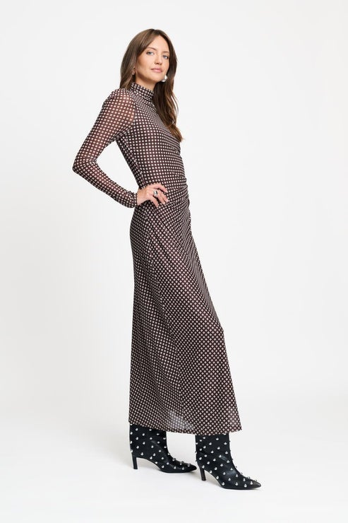 POM SP9740 DRESS - Amber Check