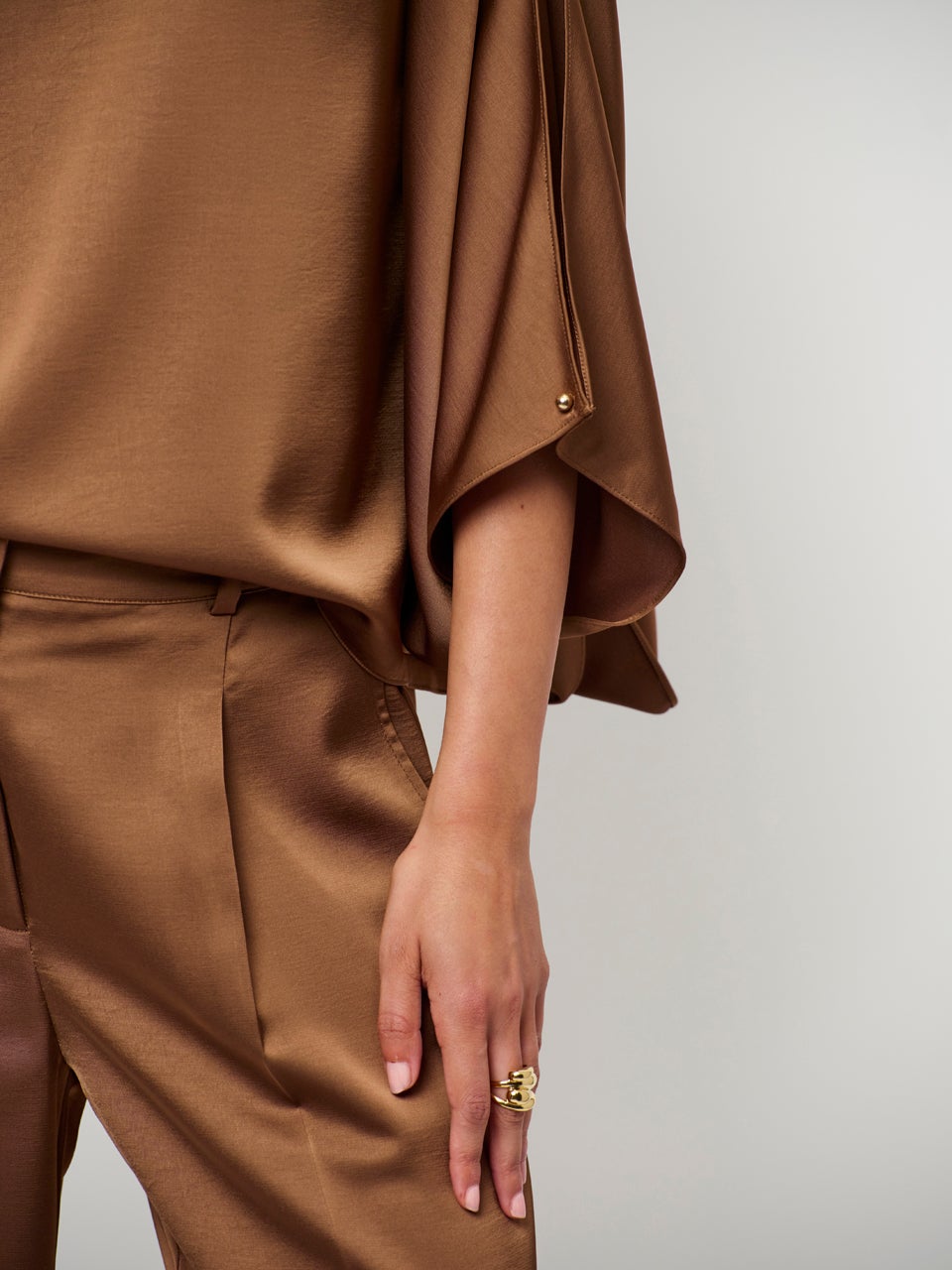 DANTE6  261304 Jules Satin Smart Pants - Bruin