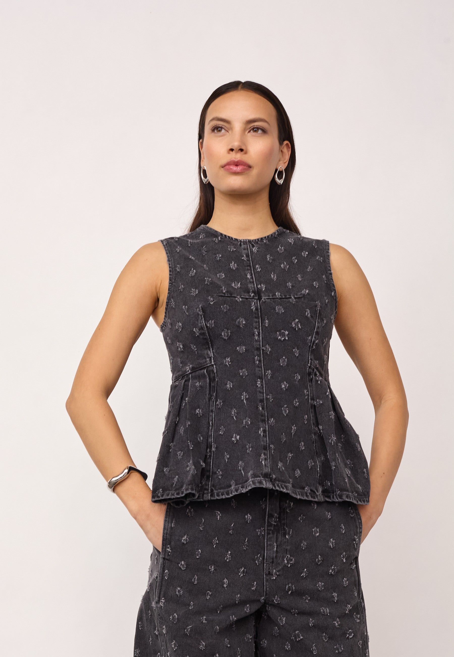 CO'COUTURE 500127 DerriCC Dot Denim Top