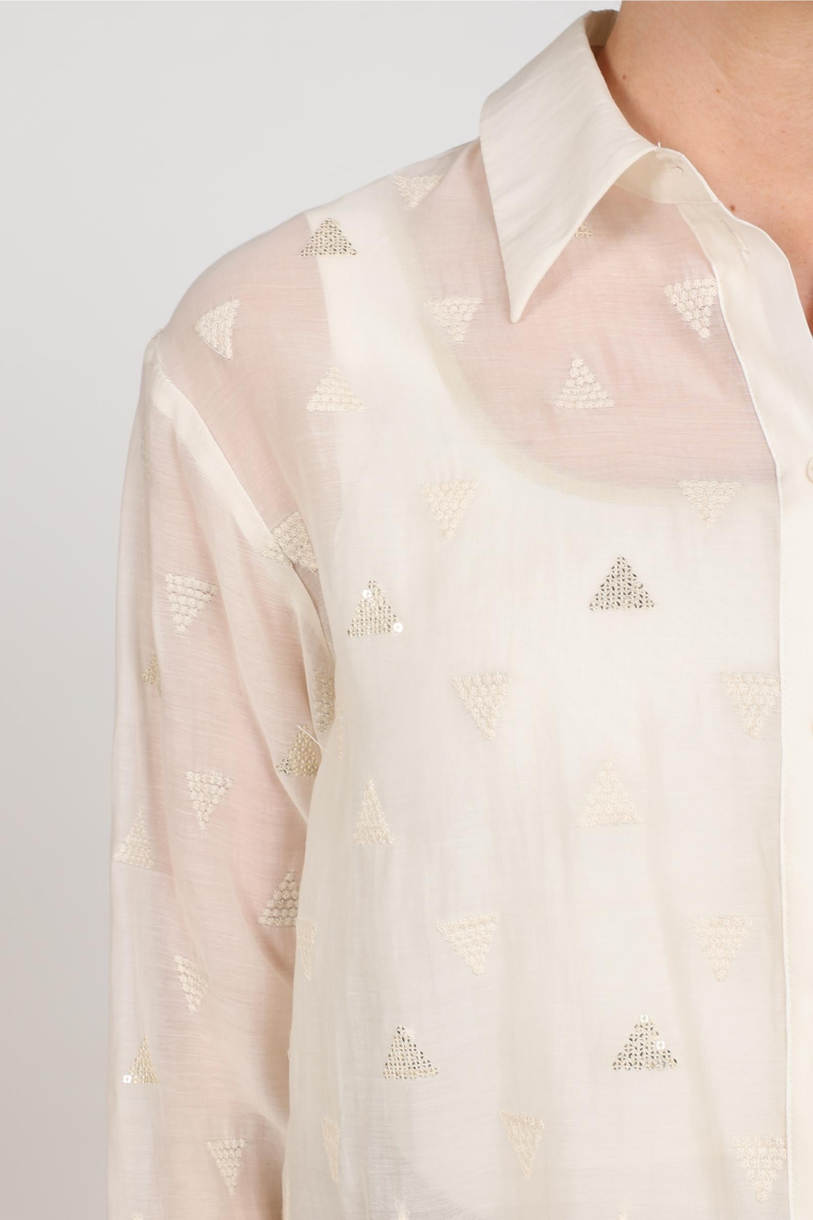NUKUS NKF02182  Ally Blouse Square Embroidery