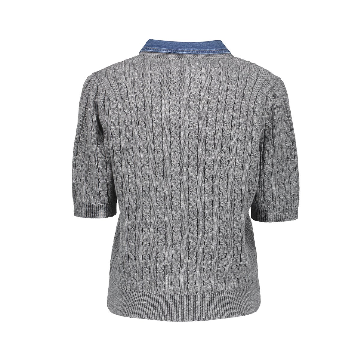 GEISHA 64507-10 CARDIGAN MET DENIM KRAAG-grey melange