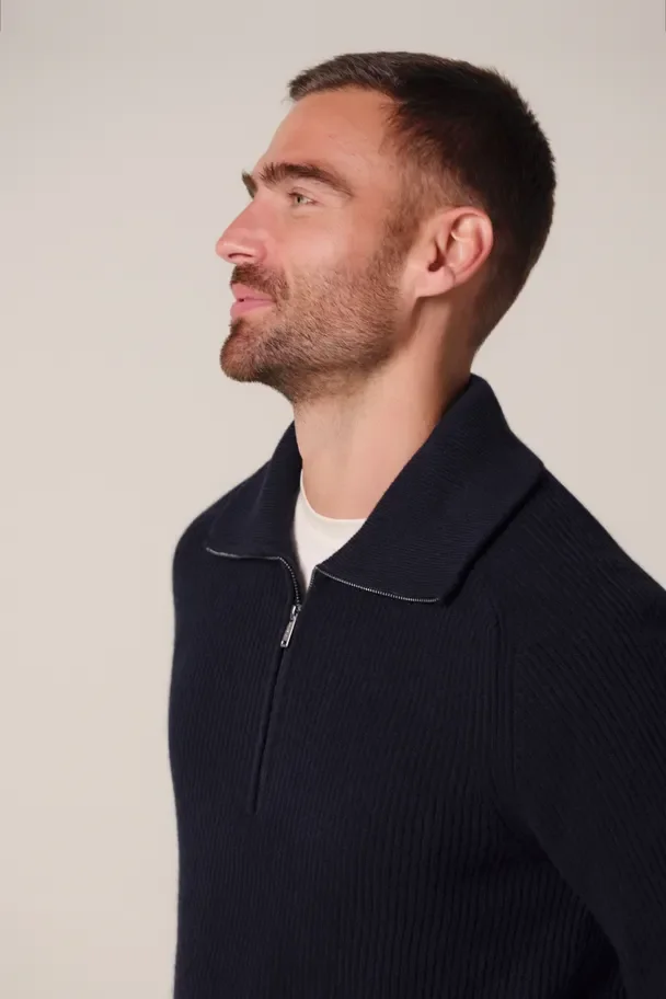 PROFUOMO PPXJ30058A Navy pullover half zip
