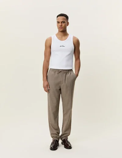 LES DEUX 1002232 COMO TAPERED broek - dark sand melange