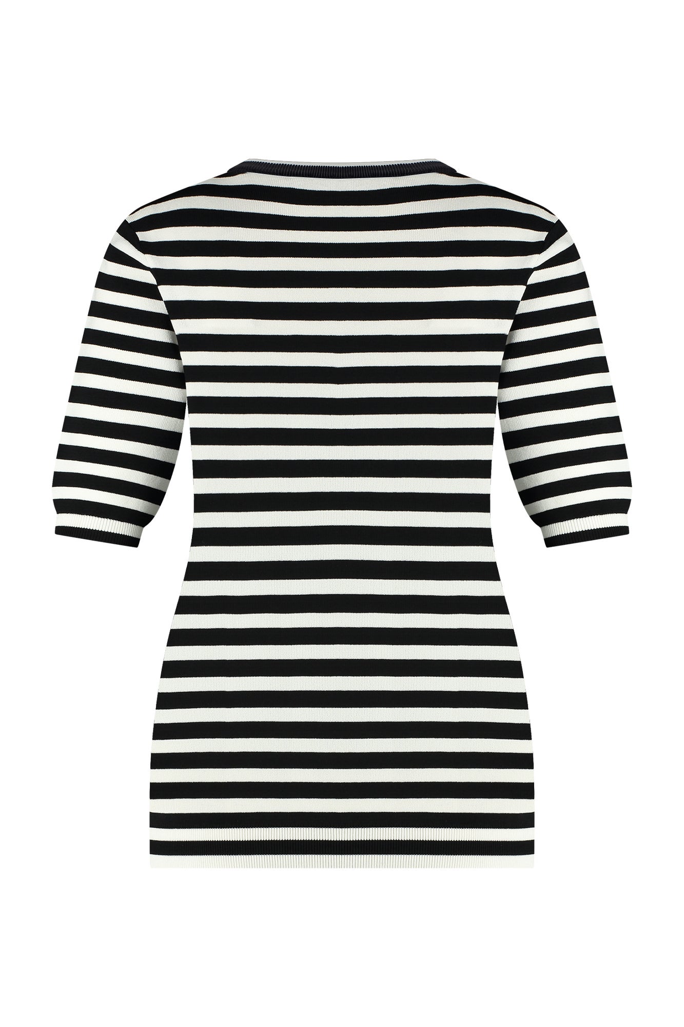 Studio Anneloes 91510 Luna stripe short slv pullover - offwhite/black