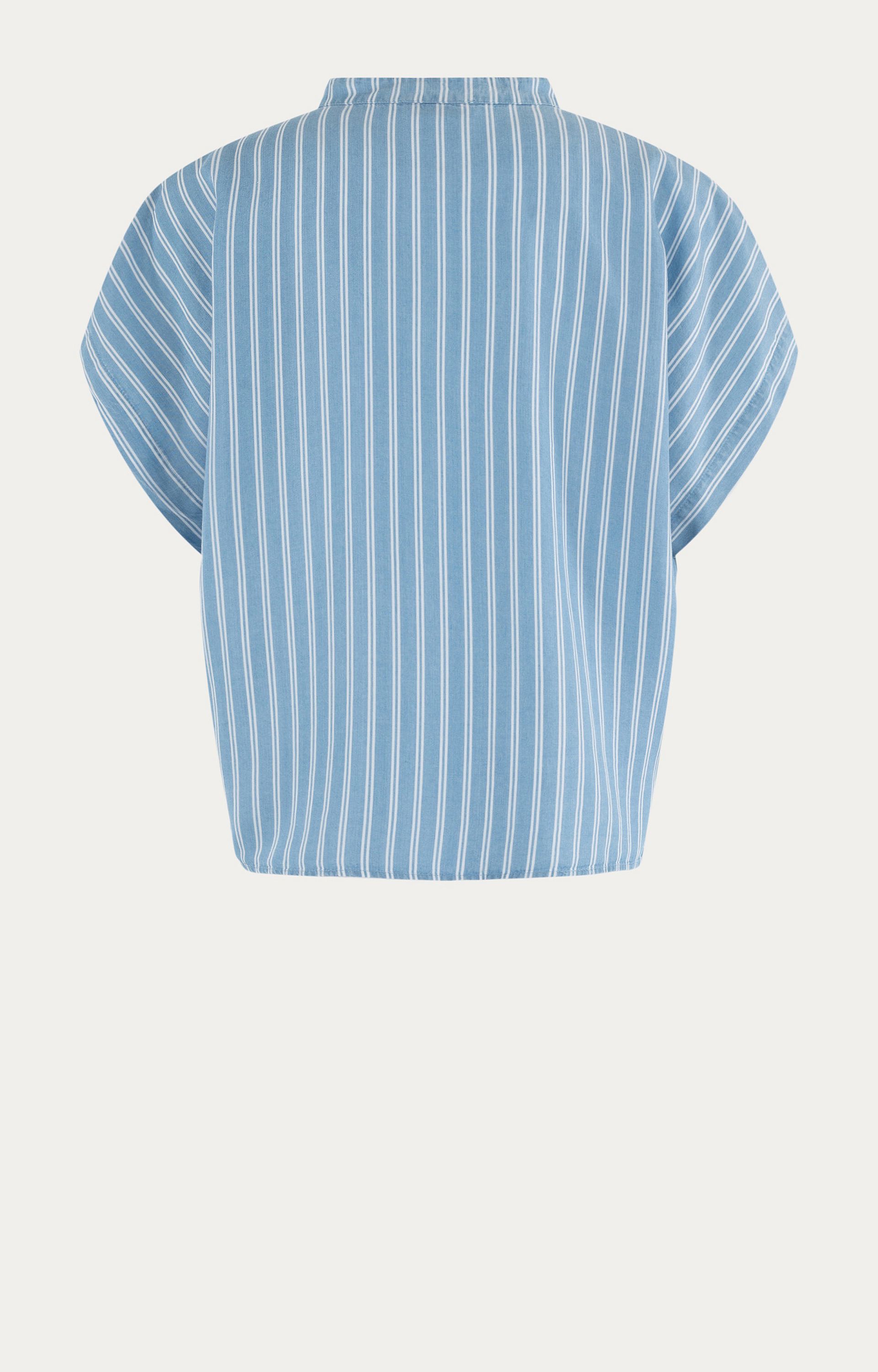 ANNA BLUE B46-05-Gina Blouse SS Stripe