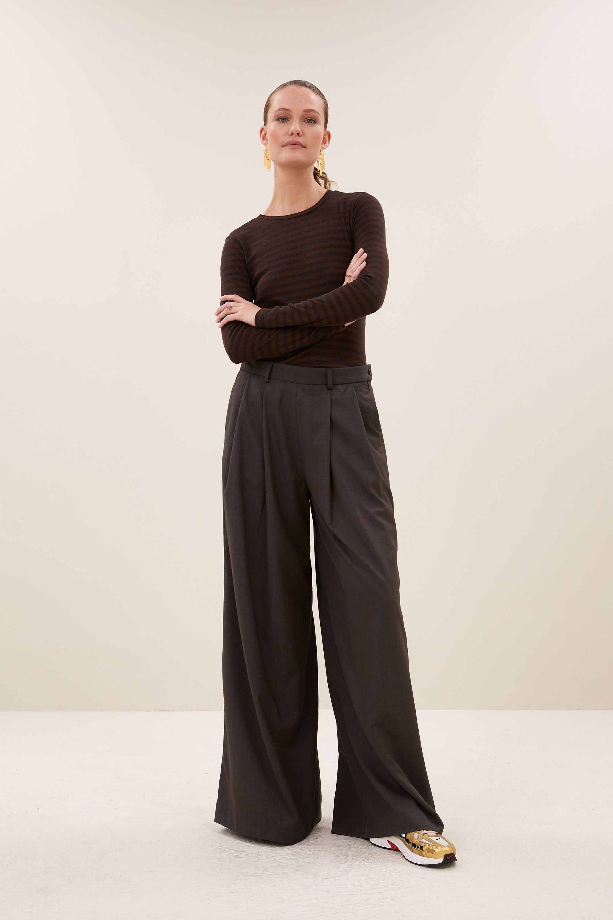 BY-BAR 26411102 BASIC LS MELANGE STRIPE TOP