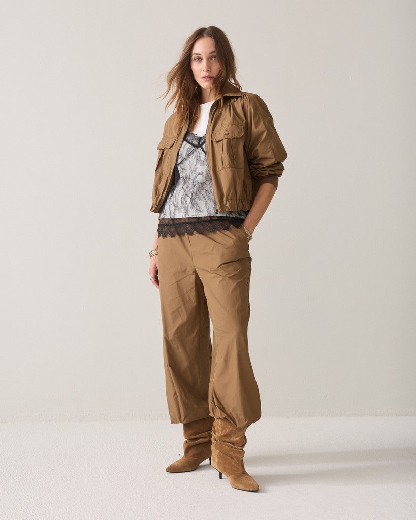 SUMMUM Boxy T-shirt met kant 3s5378-30823