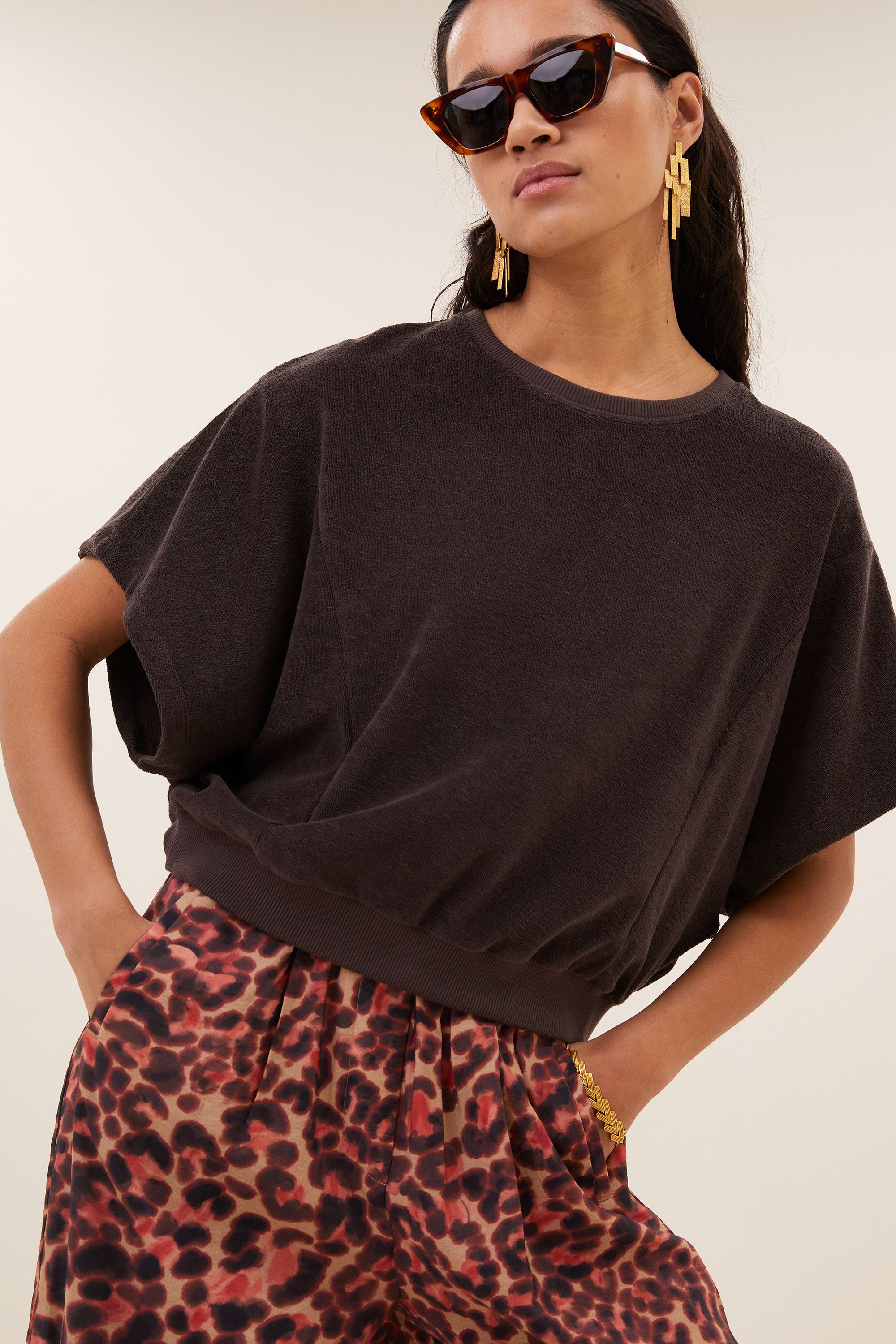 BY-BAR 26411014 nuki slub top-coffee bean