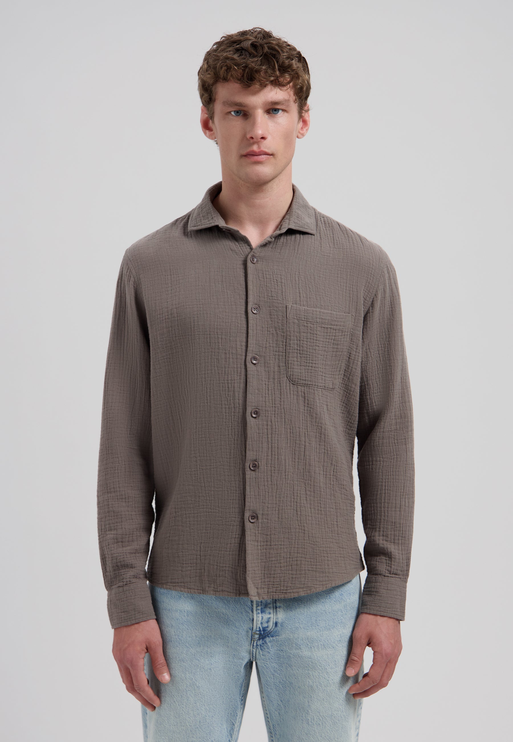 DSTREZZED 303816-SS26 Axton Shirt - Grey Brown
