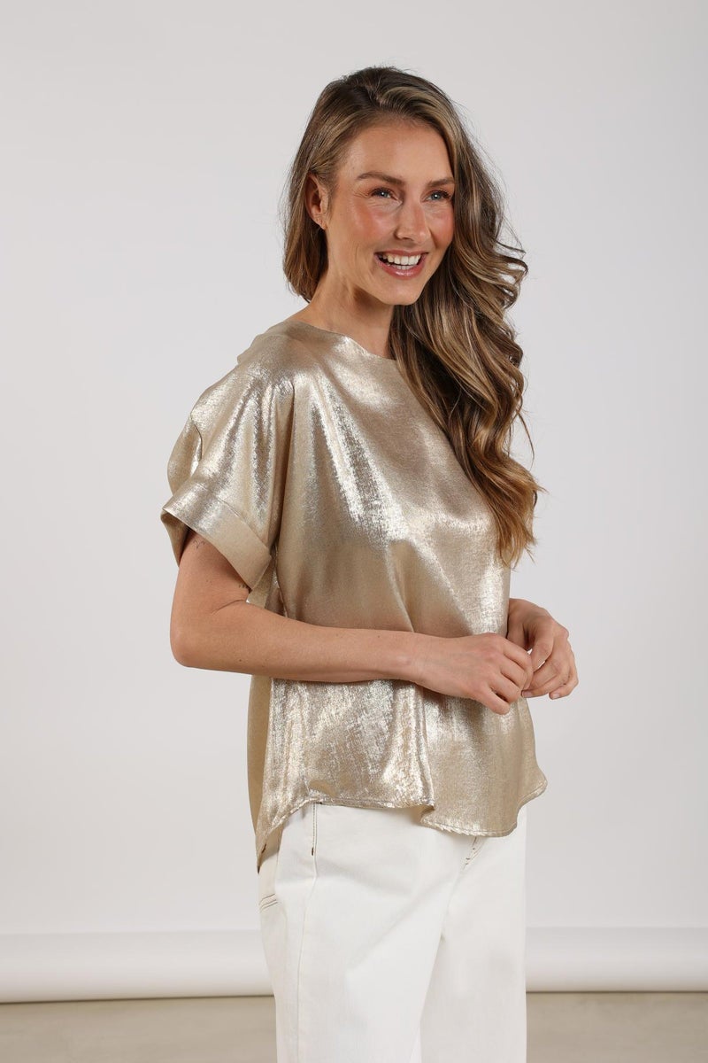 NUKUS NKF01024 Irene Top Shiny - Gold