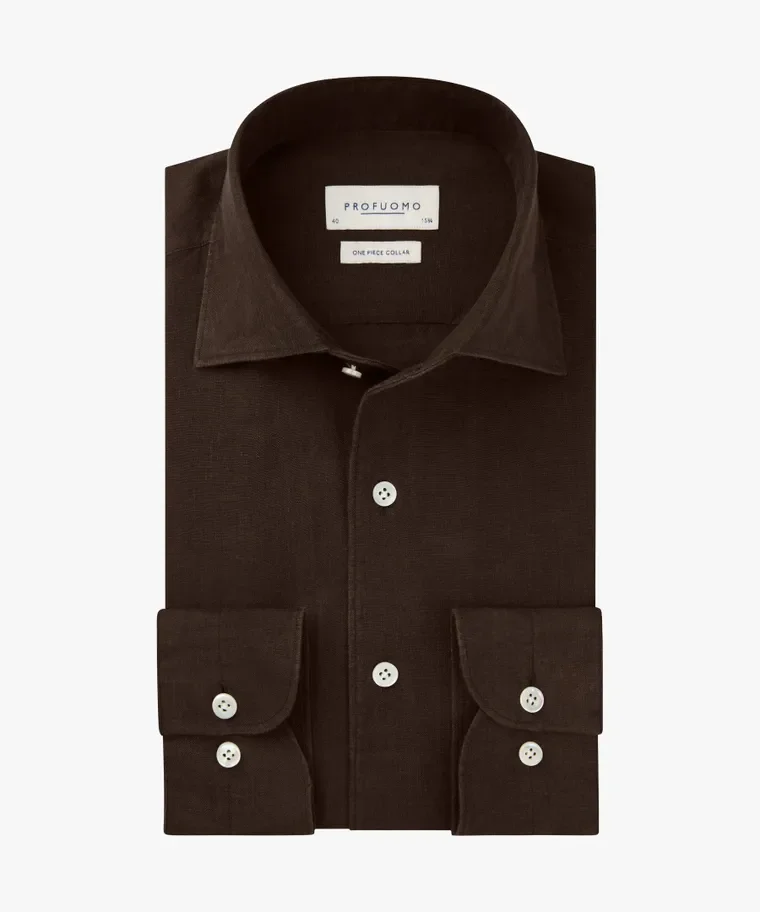 PROFUOMO PPXH10041C SHIRT ONE PIECE SF- dark brown