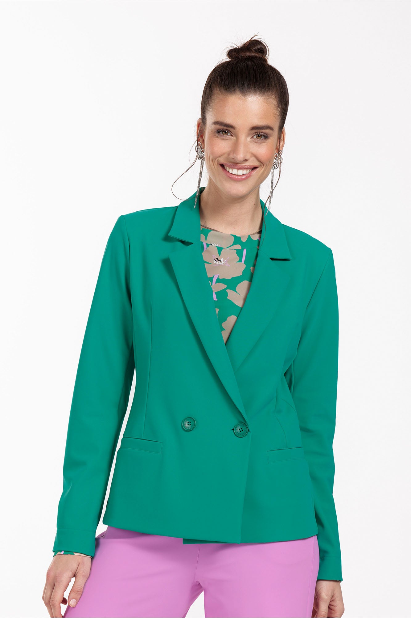 STUDIO ANNELOES 09947 Cally bonded blazer - smaragd