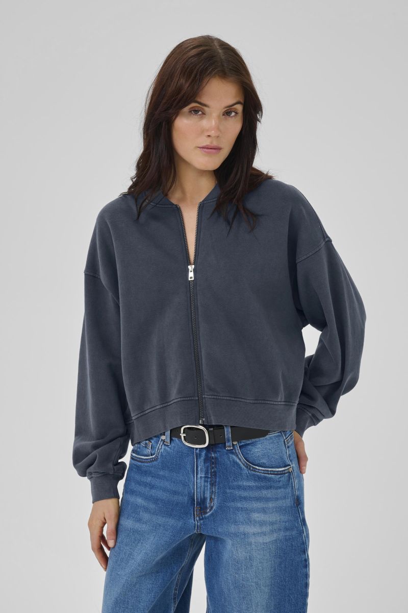 My Essential Wardrobe 10705247 MetaMW Sh SweatJacket-CashmereBlue