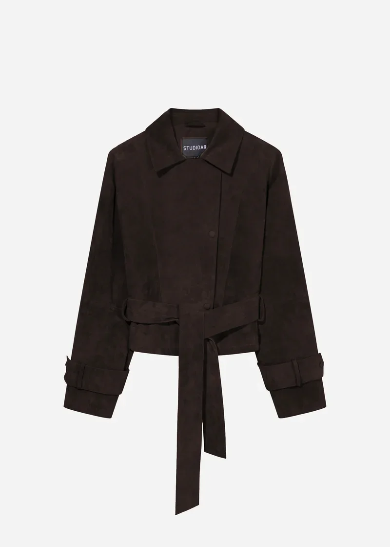 Studio AR 028L266022.01 Gwen Suede kort jasje - velvet brown