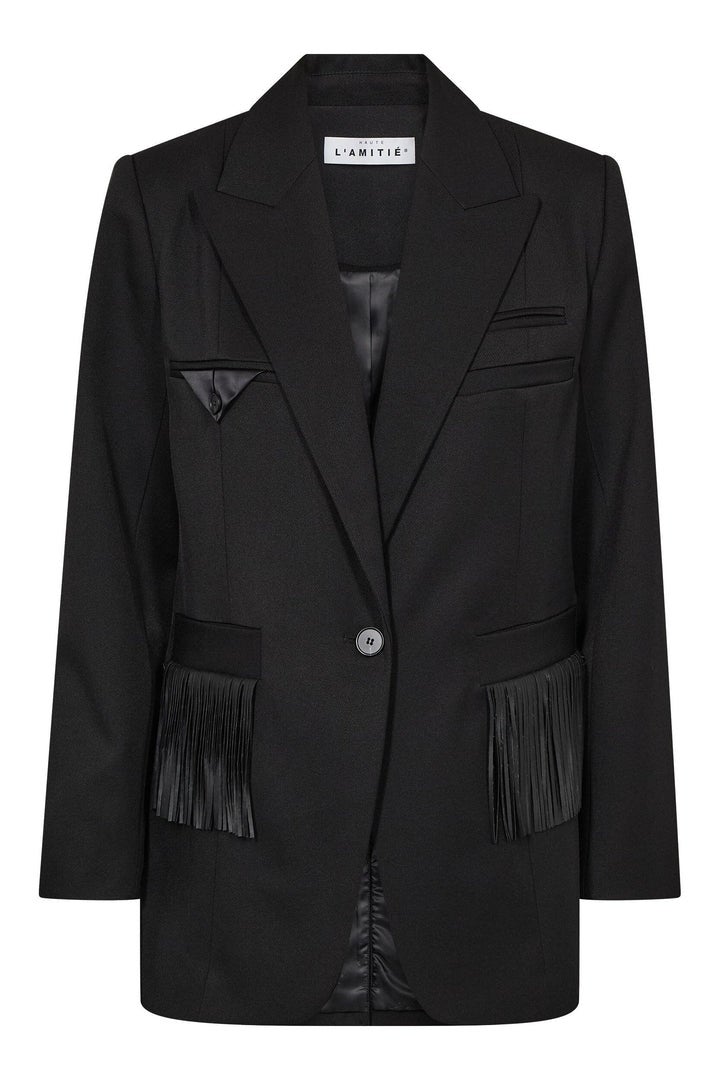HAUTE L'AMITIE HL10745 Premiere Fringe Blazer