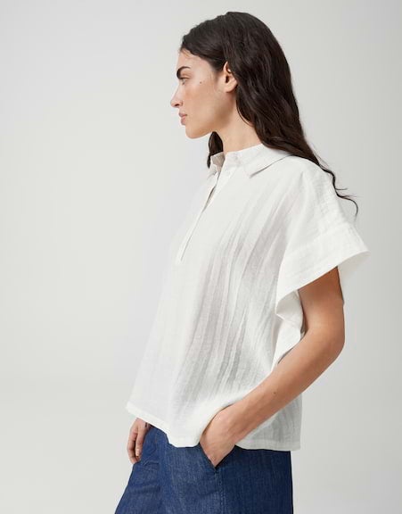 OPUS 10596814334451 Festelle Blouse met korte mouwen