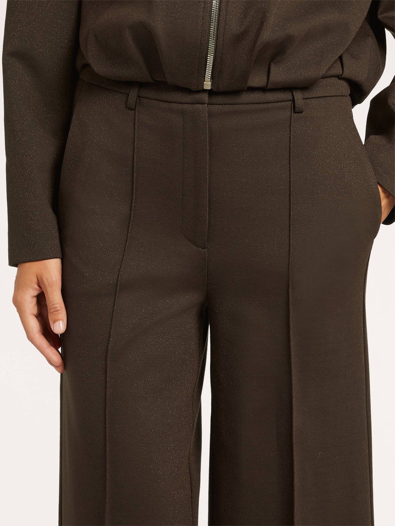 BEAUMONT BC55175263 AYLE pantalon dark chocolate + lurex