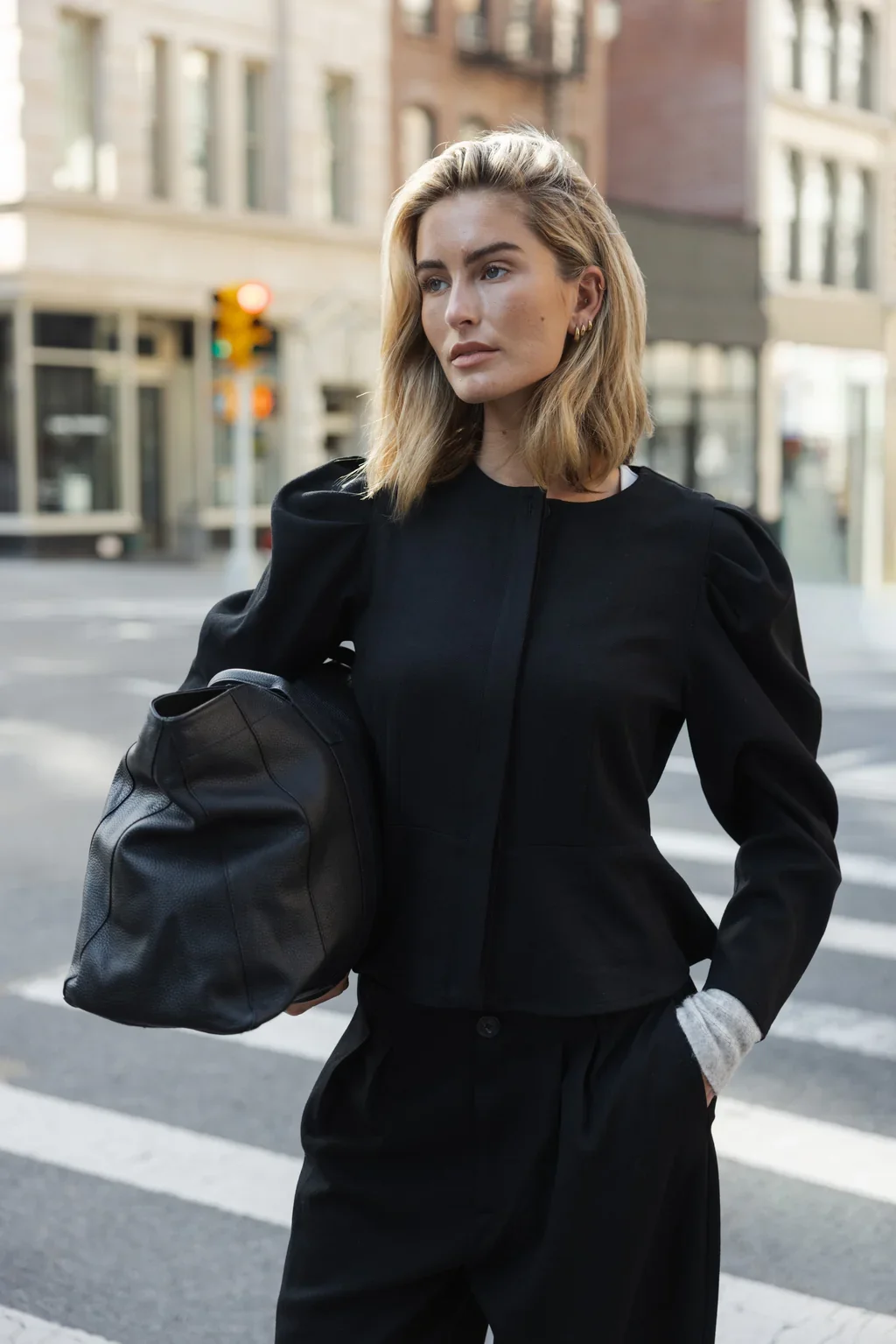 RUBY TUESDAY T609-1136 Pelene LSPeplumTop black