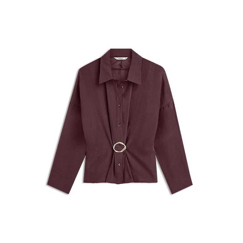 SUMMUM Wear-your-way blouse lyocell 2s3524-12492-Dark burgundy