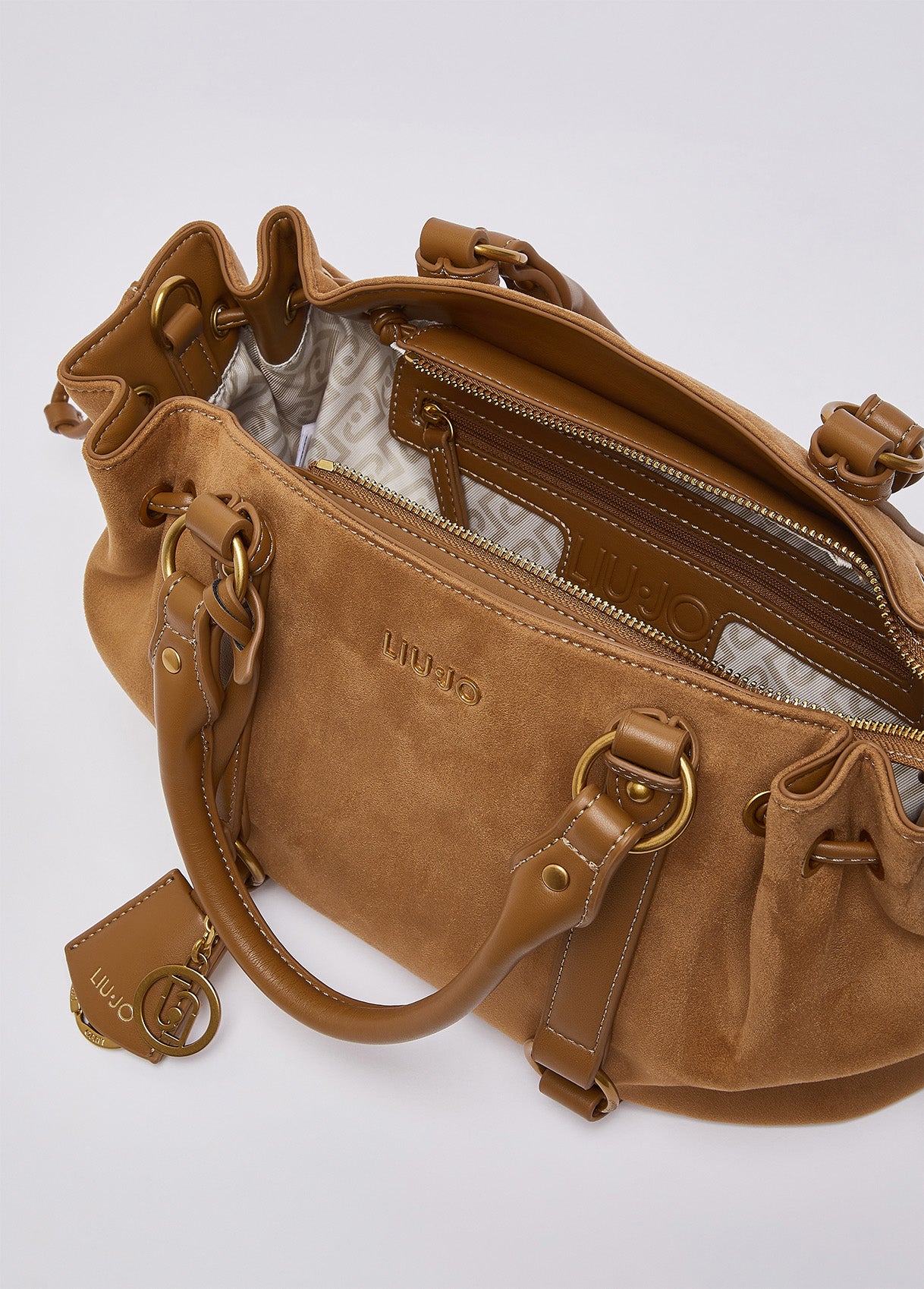 LIU JO AF6081T711A S Trunk Suede kleine handtas beige