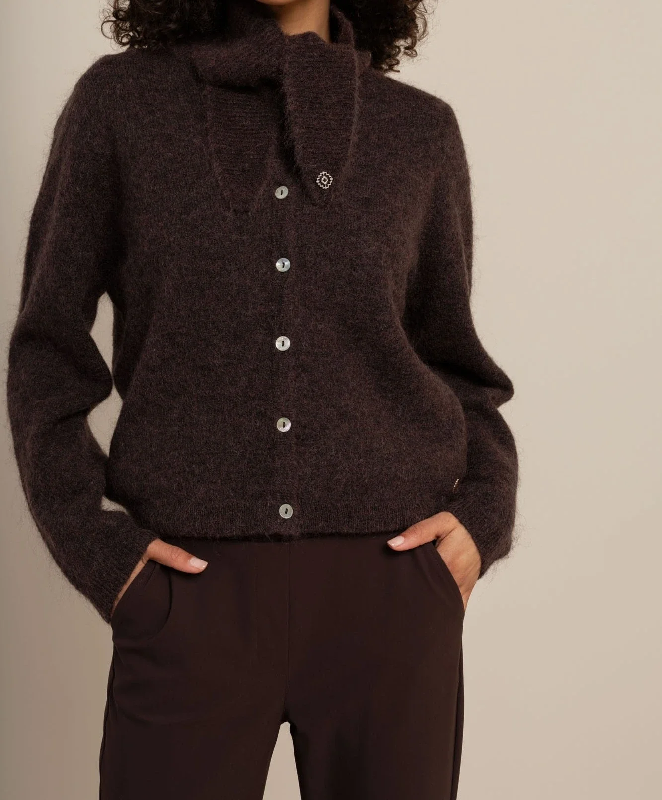 STUDIO ANNELOES 91545 Bibi cardigan-espresso