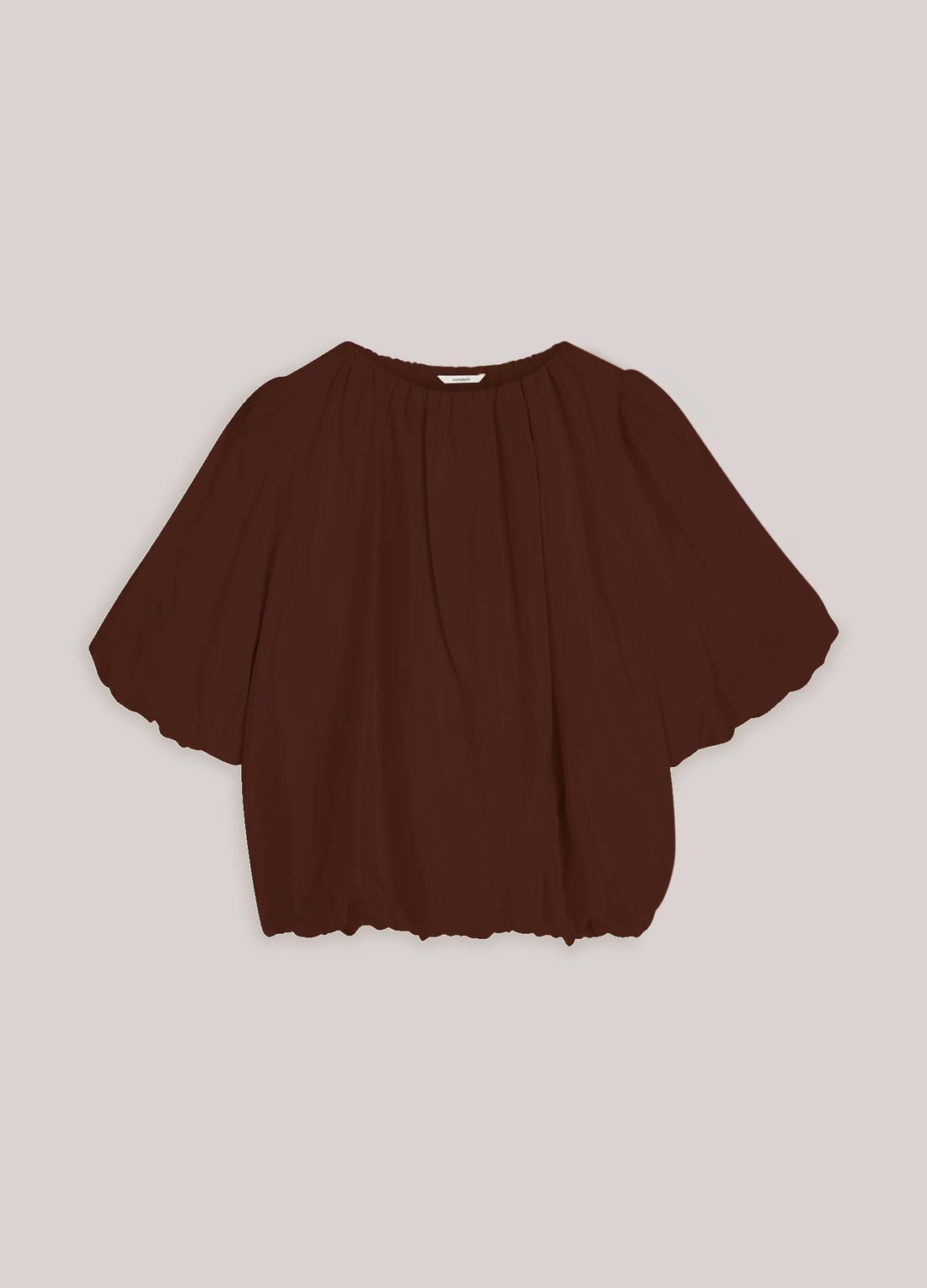 SUMMUM 2s3442-12370 Glanzende geplooide top-Coffee