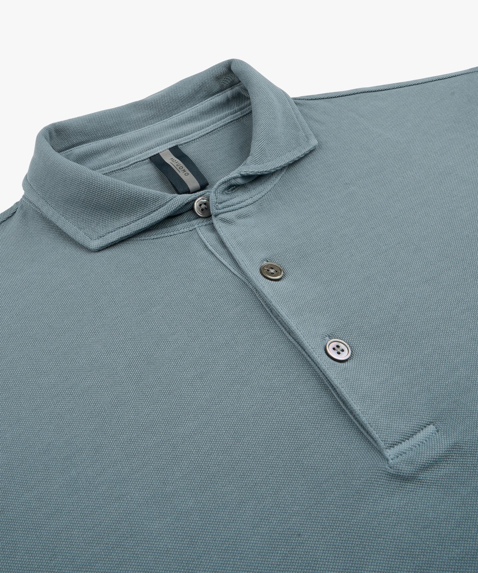 PROFUOMO PPXD10021B Grijsblauwe Garment dye polo