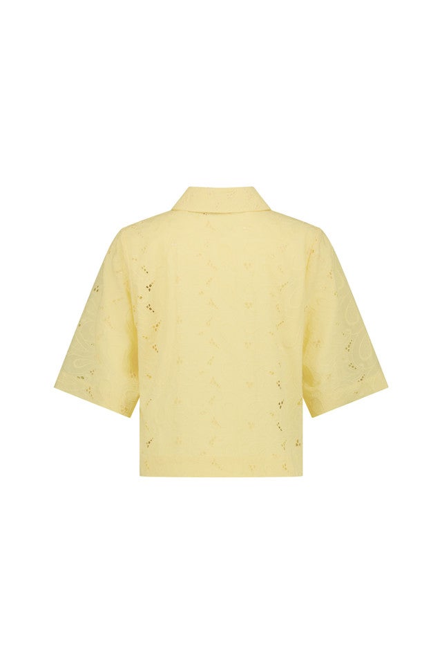 STUDIO ANNELOES 13870 Nyra broderie blouse-butter yellow
