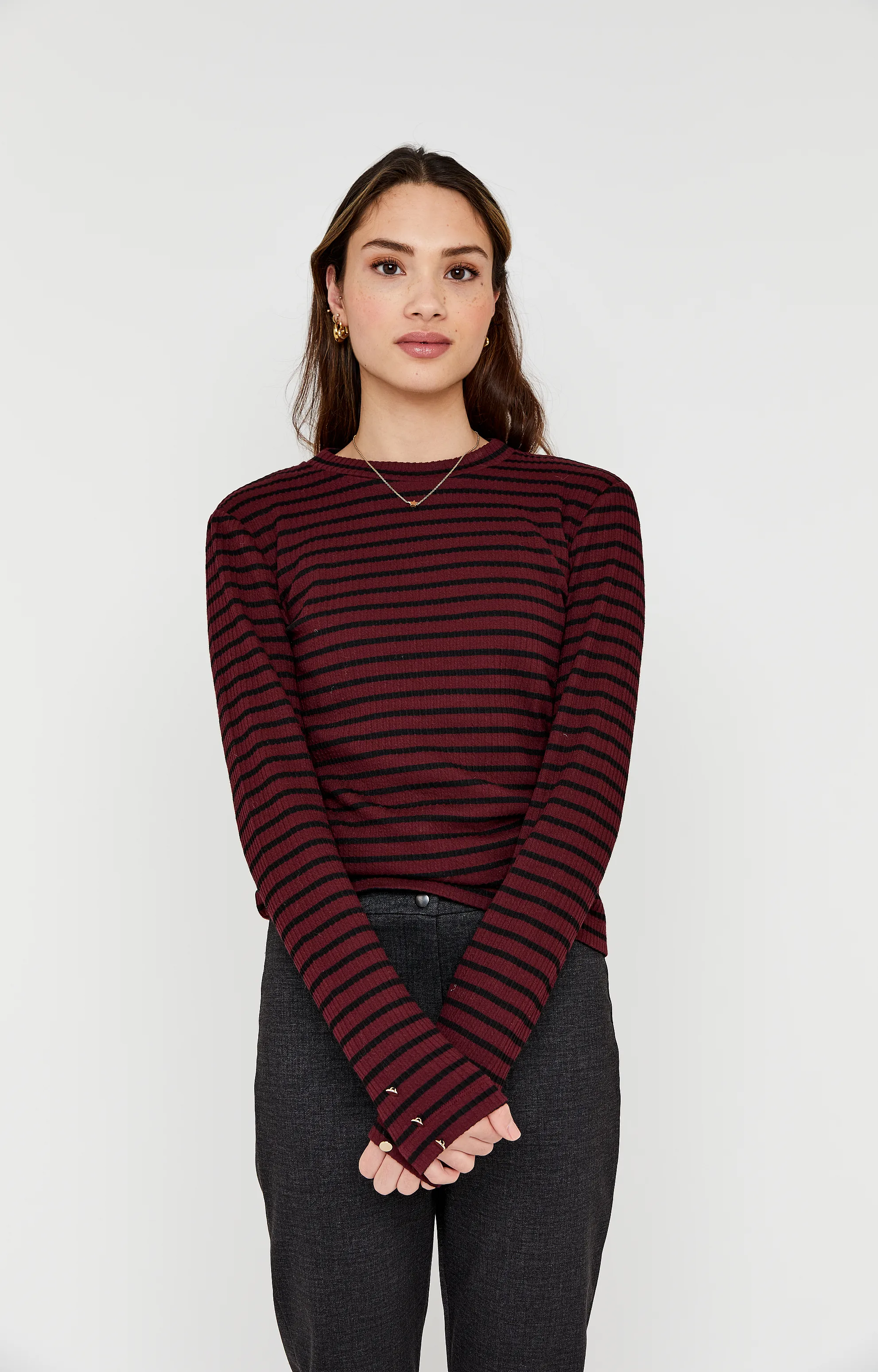 ANNA BLUE SHIRT B75-04-Davis-Beetroot