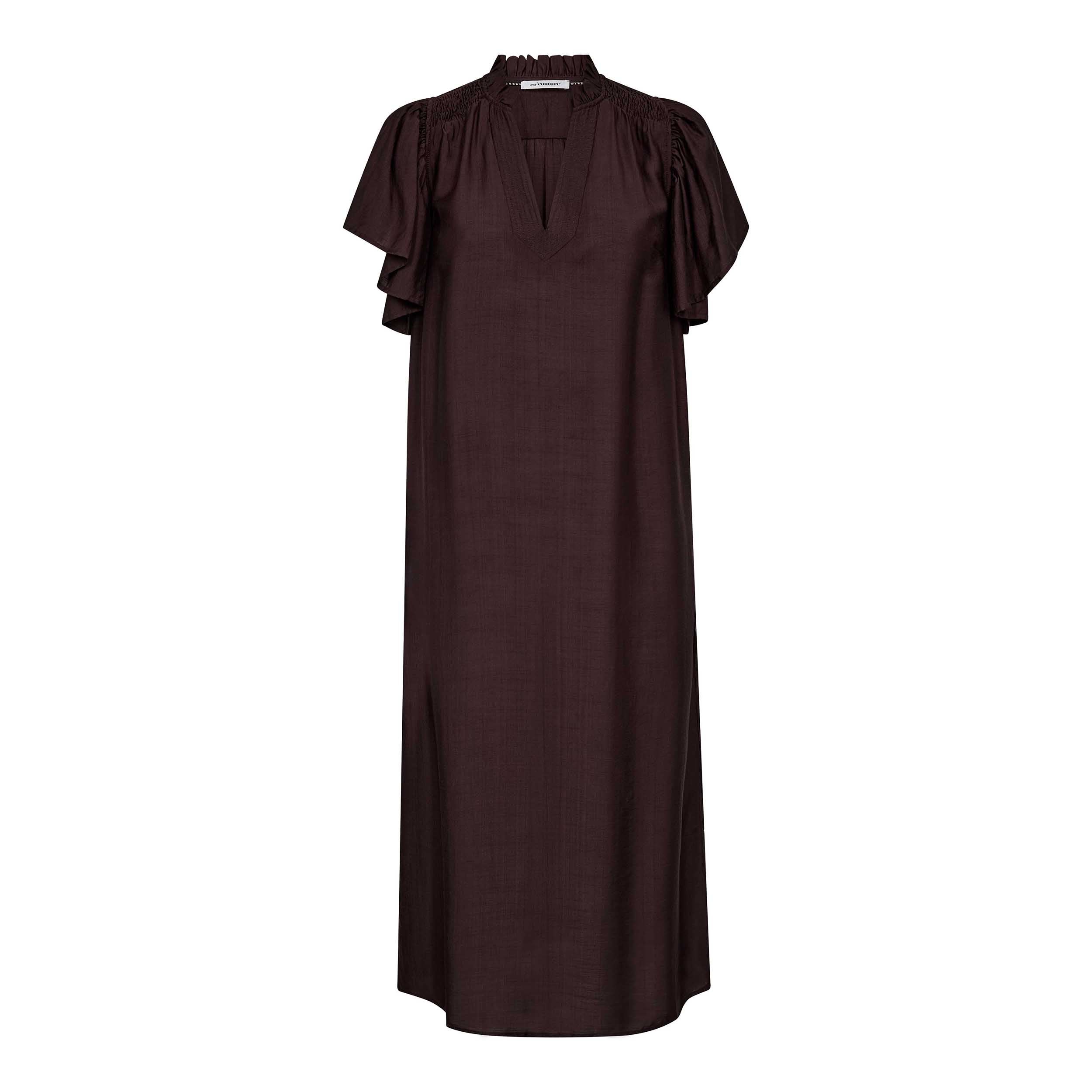 CO'COUTURE 504388 HeraCC SS Frill Dress - Mocca