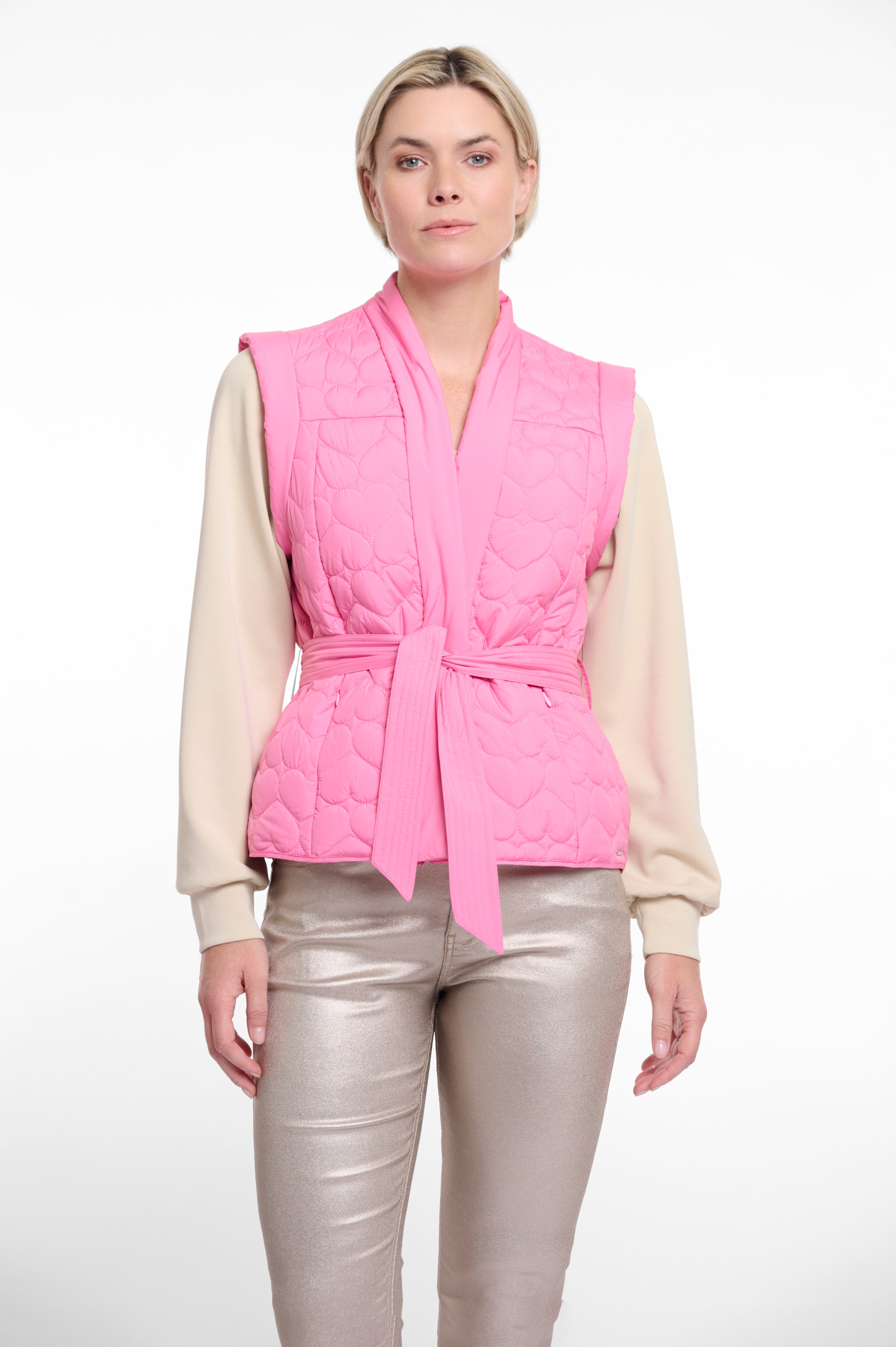 RINO & PELLE Doria.7002521 Quilted bodywarmer with belt-Pink