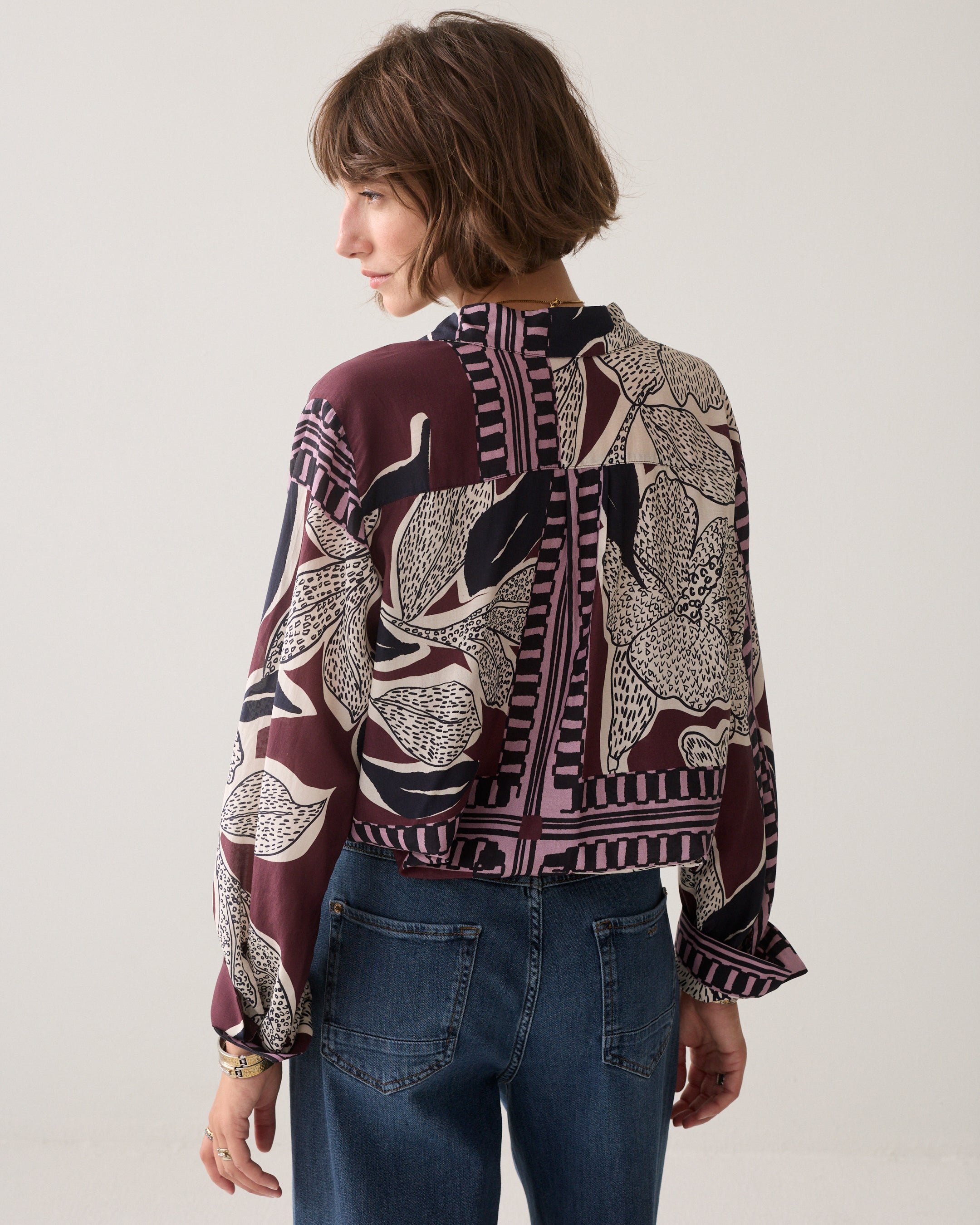 SUMMUM Blouse met sjaalprint 2s3561-12487