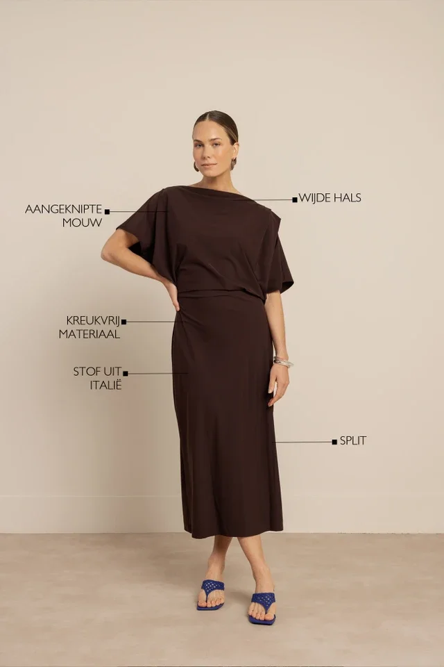 STUDIO ANNELOES 13819 Ineke dress-espresso