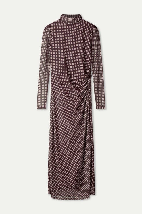 POM SP9740 DRESS - Amber Check