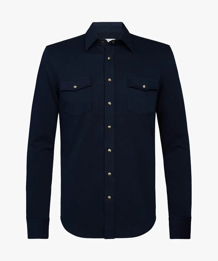 PROFUOMO PPXF10001J French Terry Overshirt Western-Navy