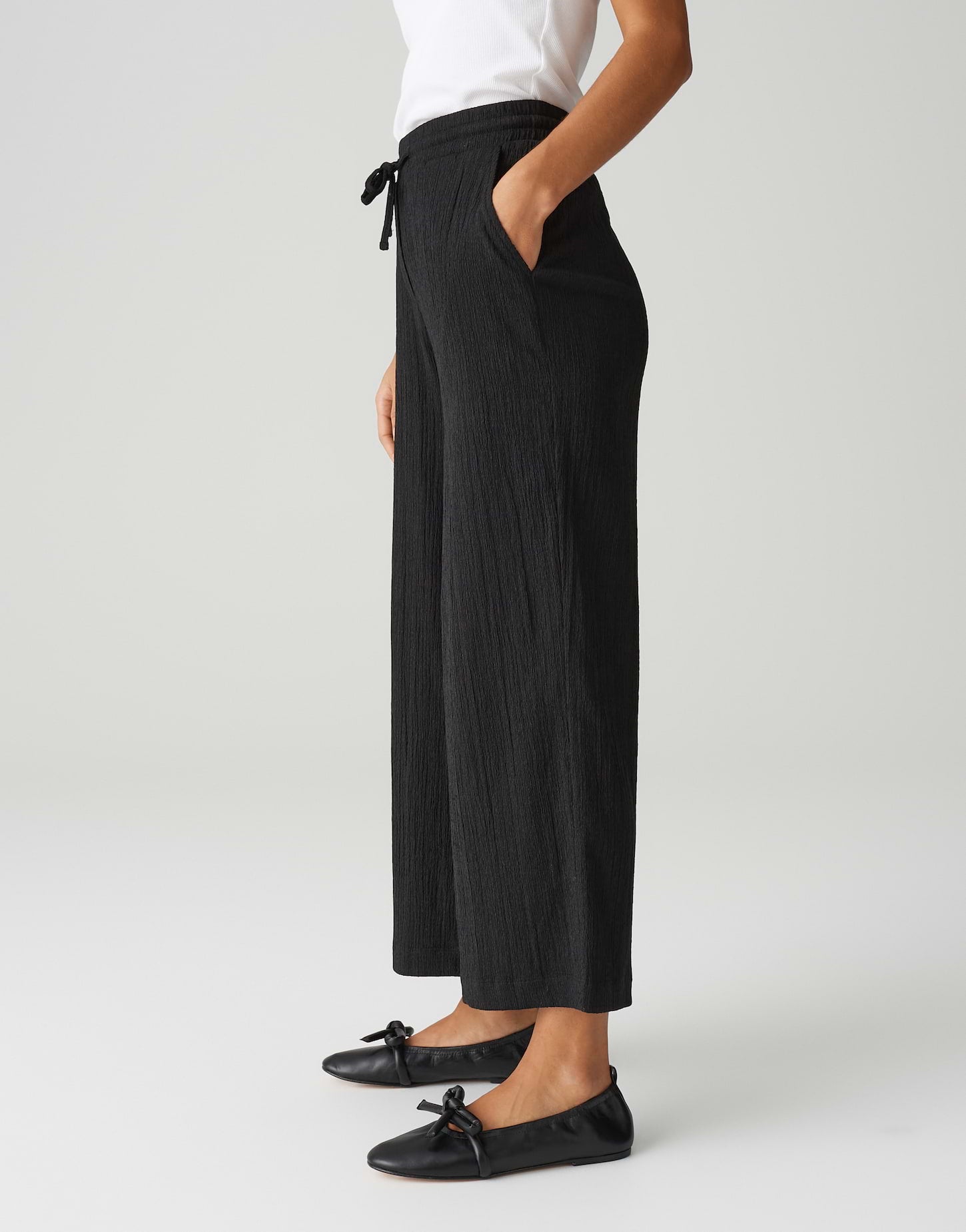 OPUS 1042415798100 Mileni crinkle wijde culotte-black