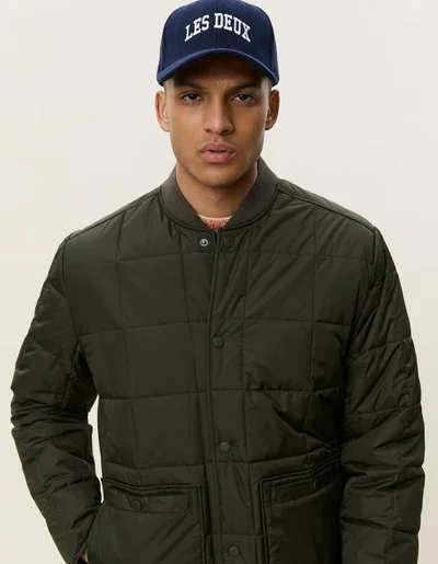LES DEUX 1002214 QUILTED JACKET groen