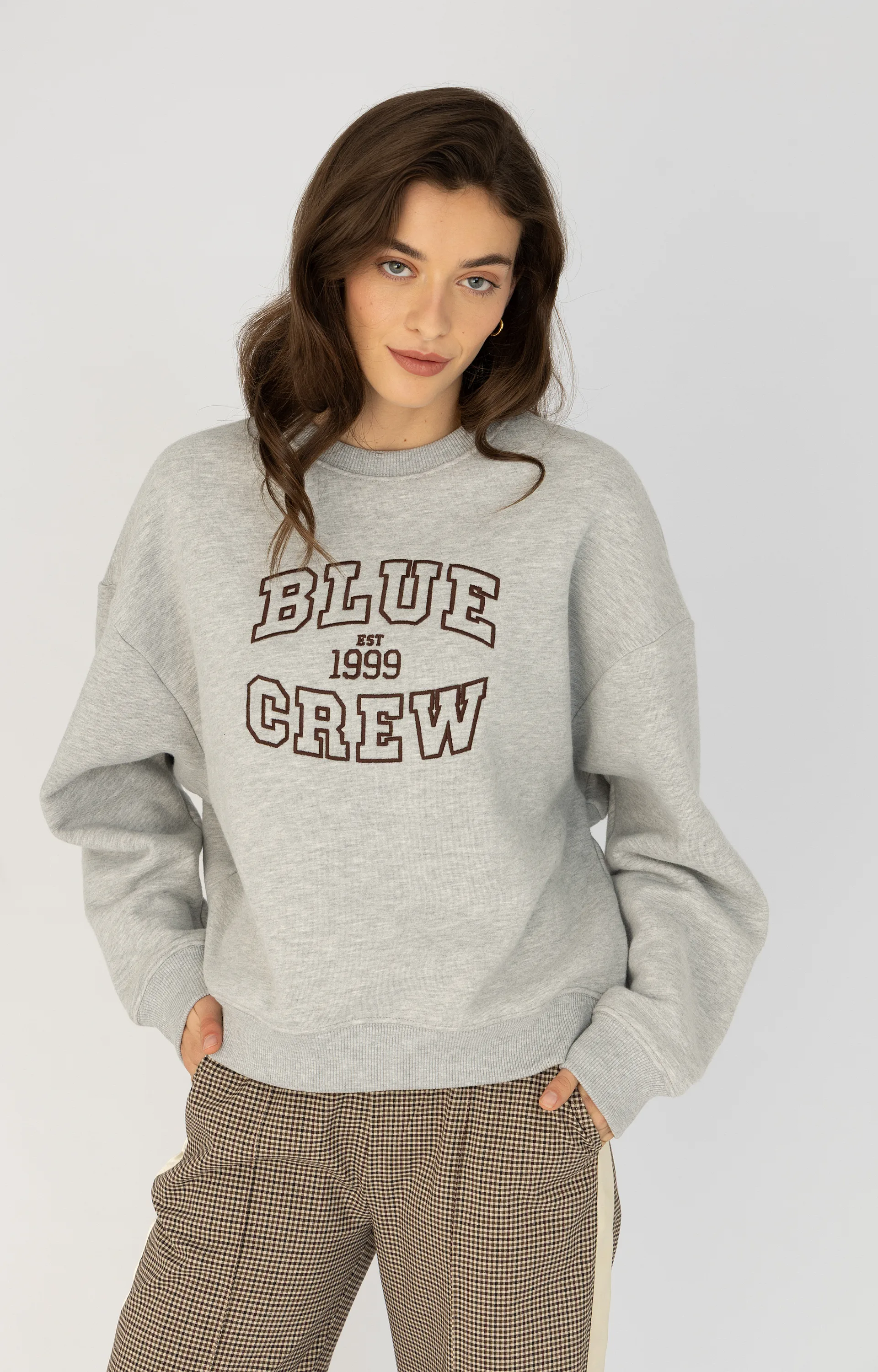 ANNA BLUE B60-04-BlueCrew-4 sweater grijs