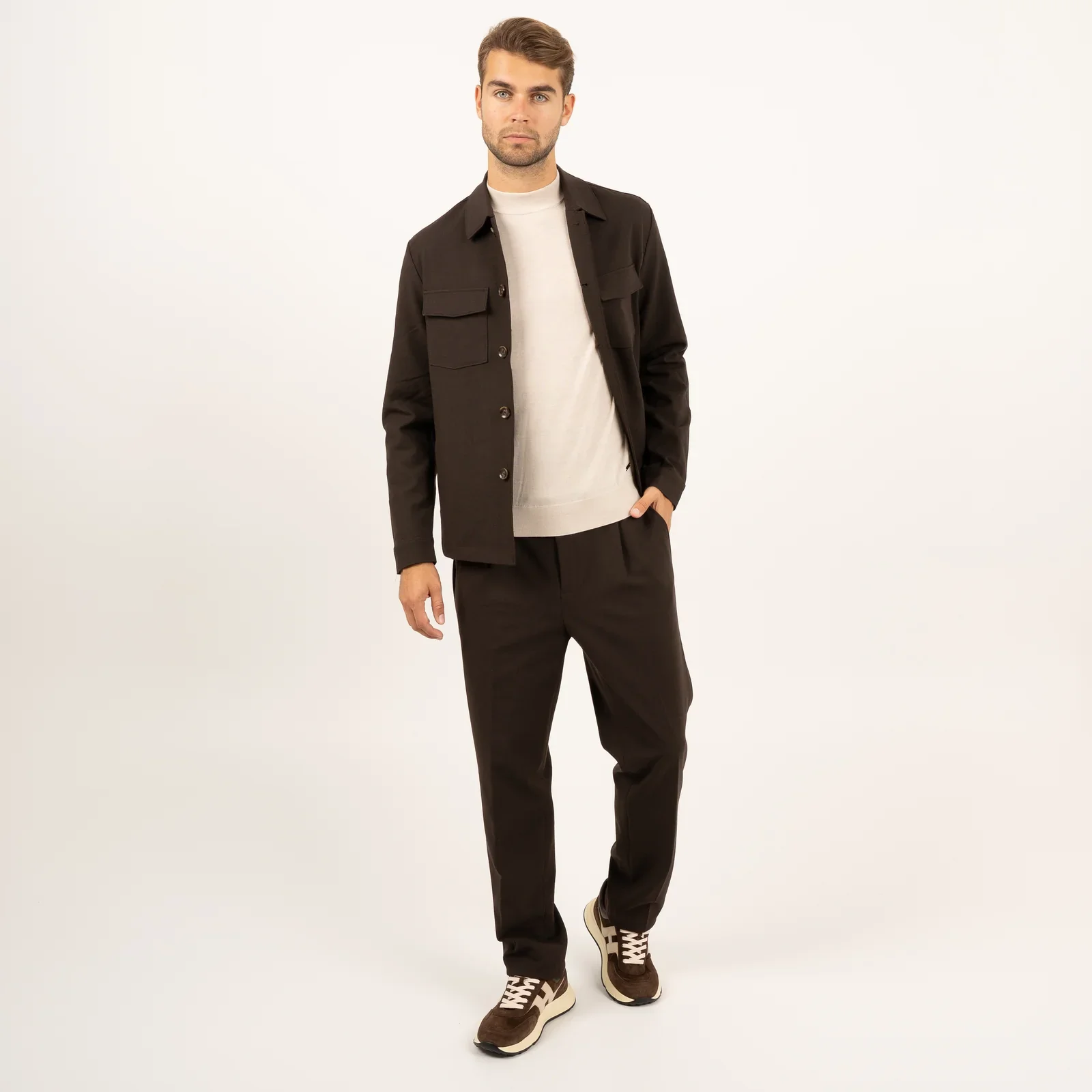SEVEN DIALS SDL26314MA25 RONAN 102 Overshirt-Darkbrown