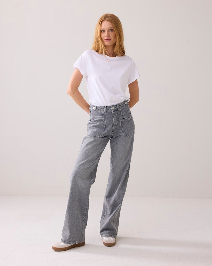 SUMMUM T-shirt met strass logo 3s5185-30714 - White