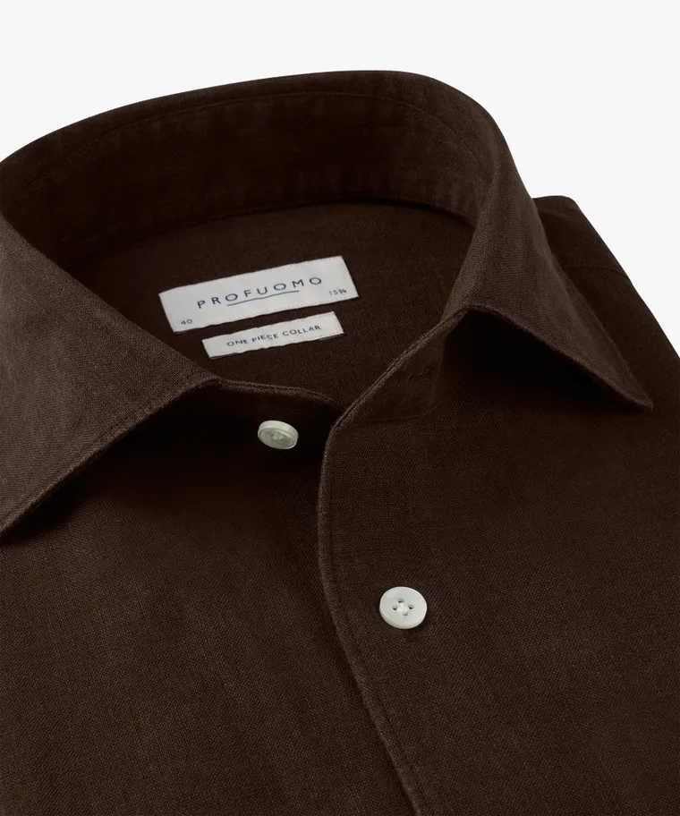 PROFUOMO PPXH10041C SHIRT ONE PIECE SF- dark brown