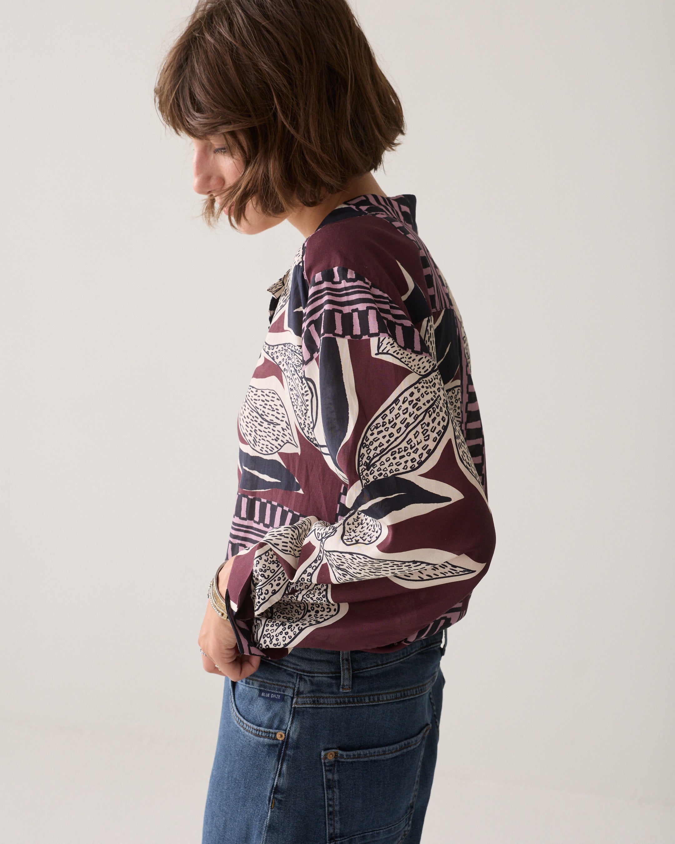 SUMMUM Blouse met sjaalprint 2s3561-12487