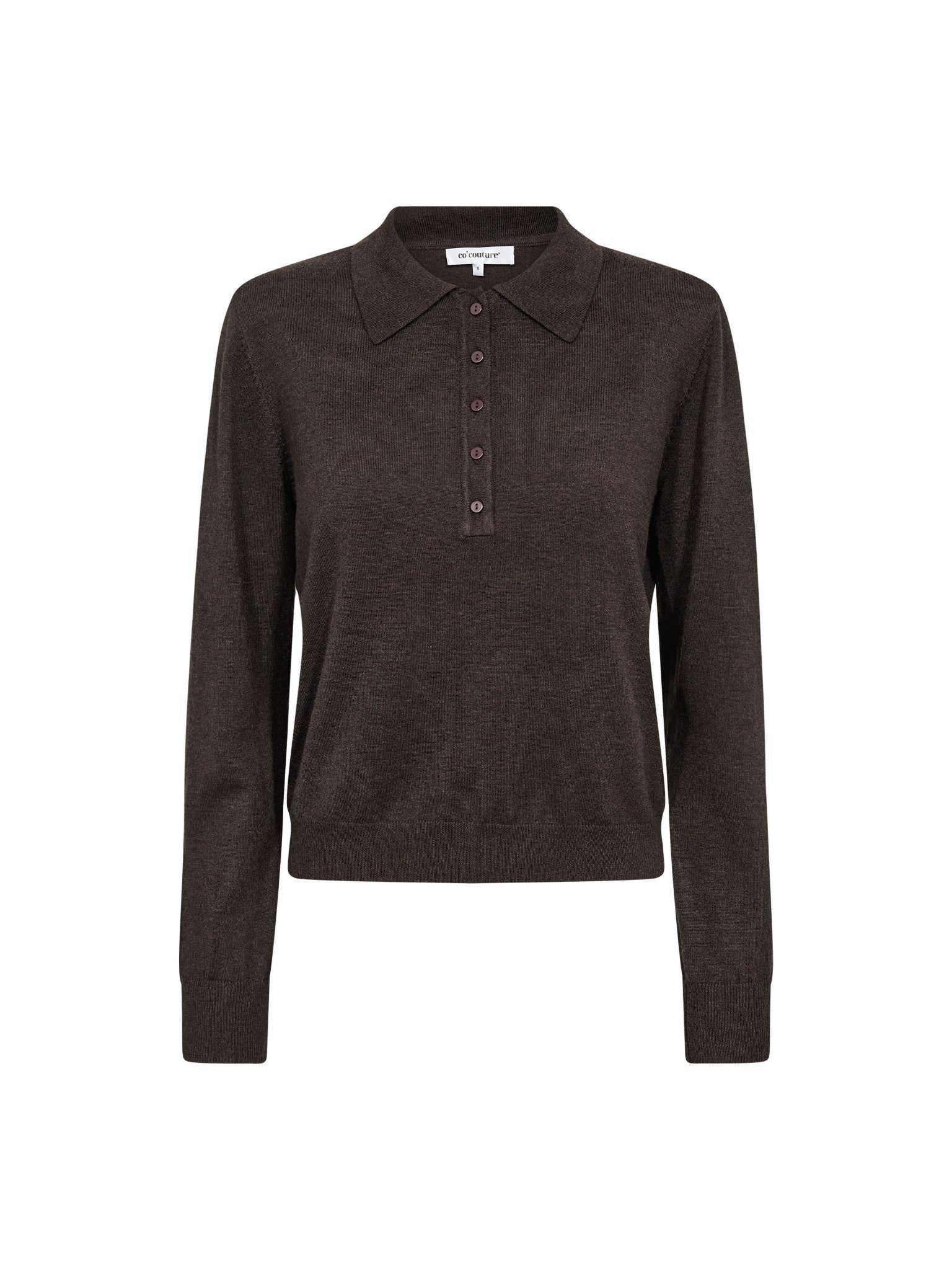 CO'COUTURE 500212 CoryCC Pad Polo Knit-DarkBrown